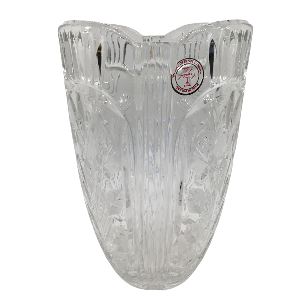 Vintage Crystal Clear Industries Crystal Darlington Vase 8" In Box
